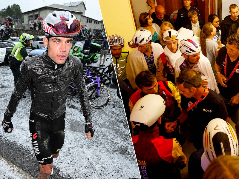 “Eerst in bestelwagen geschuild”: Wout van Aert vlucht met hele peloton hotel in nadat stormweer Vuelta teistert