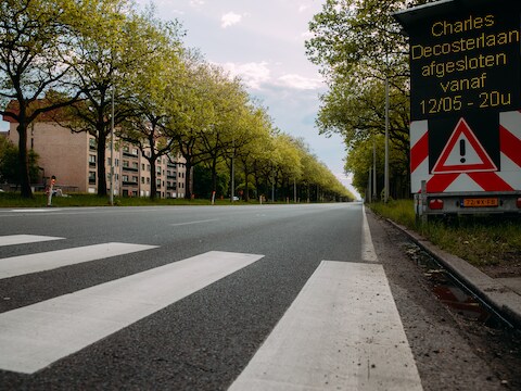De vroegere expresweg op Linkeroever.