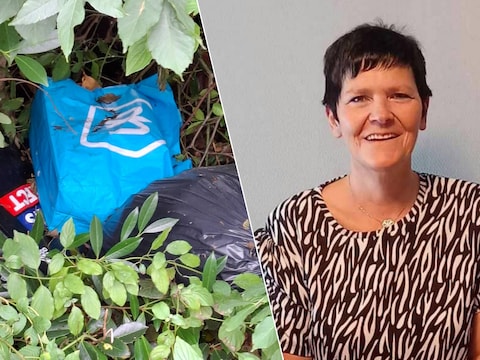 Zwerfafval in de Groeneweg in Ninove, Brigitte Van Bellingen.