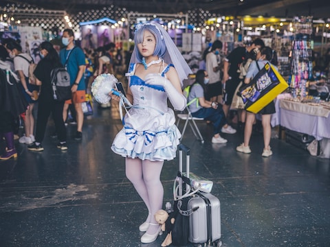 Een beeld van de China International Cartoon and Games Expo in Shanghai. Bedrijven zoals Tencent komen hier hun nieuwe games voorstellen.