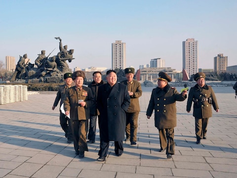 Kim Jong-un op pad in zijn land.