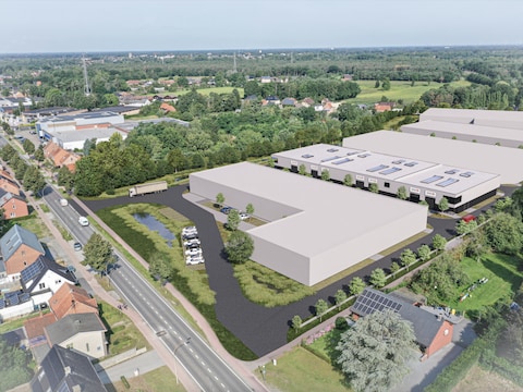 Een toekomstbeeld van het bedrijvenpark langs de Molsesteenweg.