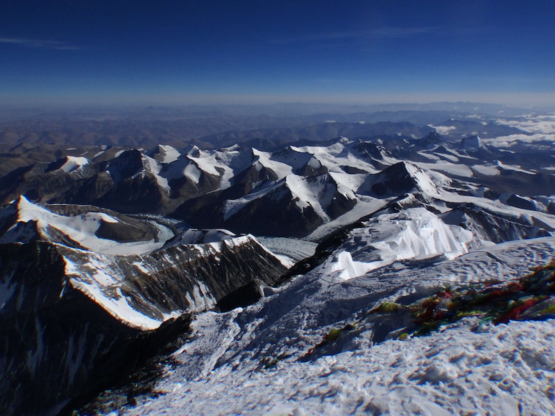 Op de top van de Mount Everest