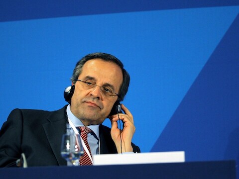 De Griekse premier Antonis Samaras.