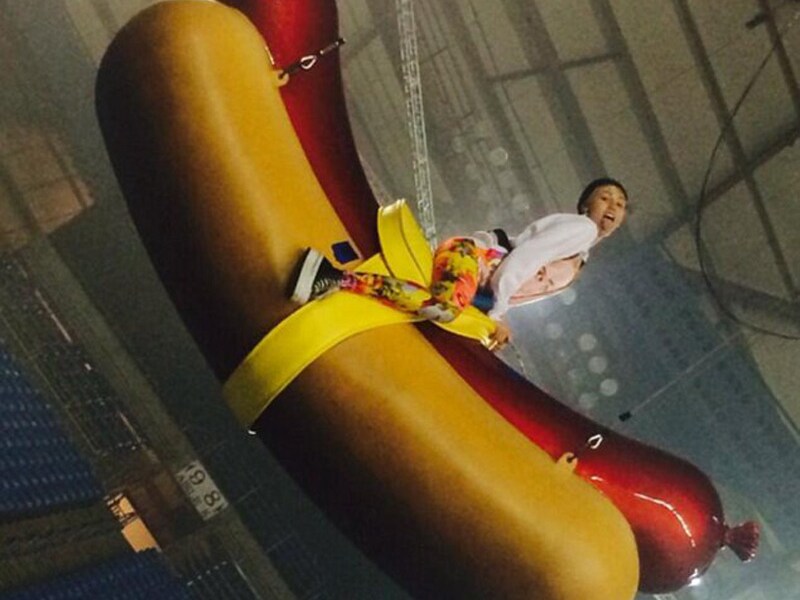 Miley tijdens repetities voor haar 'Bangerz Tour'.