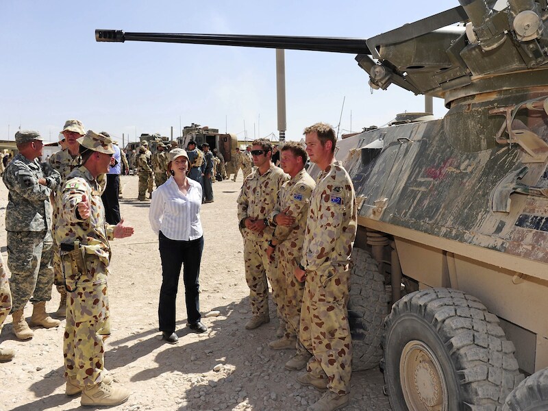 Australisch premier Julia Gillard bezocht Afghanistan in 2010.