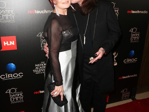 Sharon en Ozzy Osbourne gisteren verliefd op de rode loper.