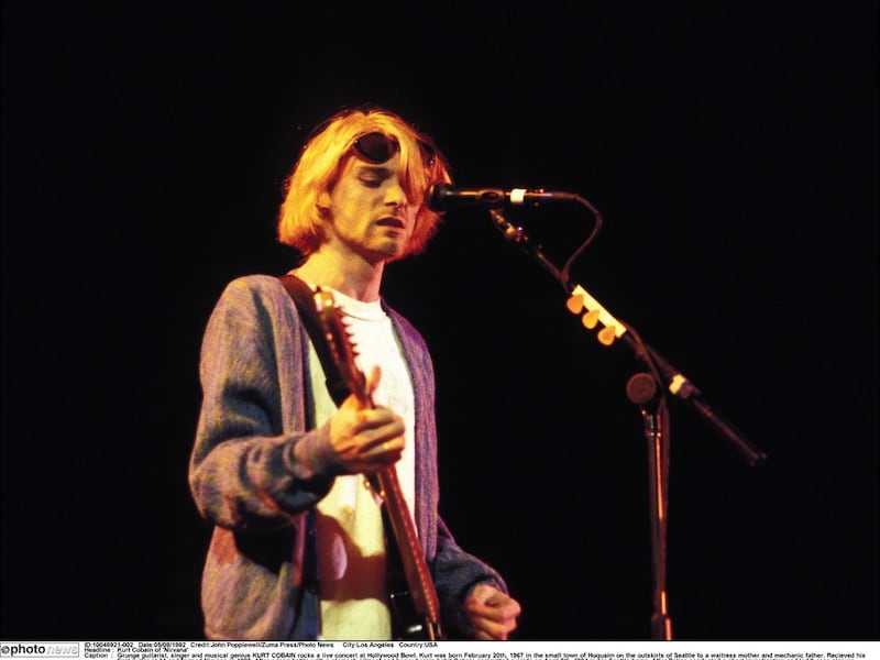 Kurt Cobain in augustus 1992.