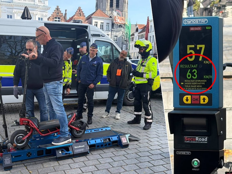Deze e-step haalde op de nieuwe rollentestbank maar liefst 63 km/u.