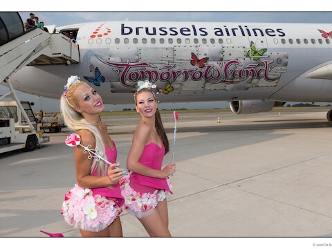 Ook vorig jaar verzorgde Brussels Airlines speciale vluchten voor Tomorrowland.