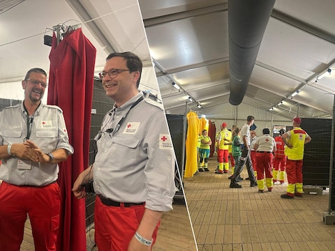 Elke festivaldag kloppen zo’n 1.000 mensen aan bij het Rode Kruis op Rock Werchter. Kurt en Mario, die allebei al meer dan 25 jaar meedraaien, namen ons mee achter de schermen van de medische hulpverlening.