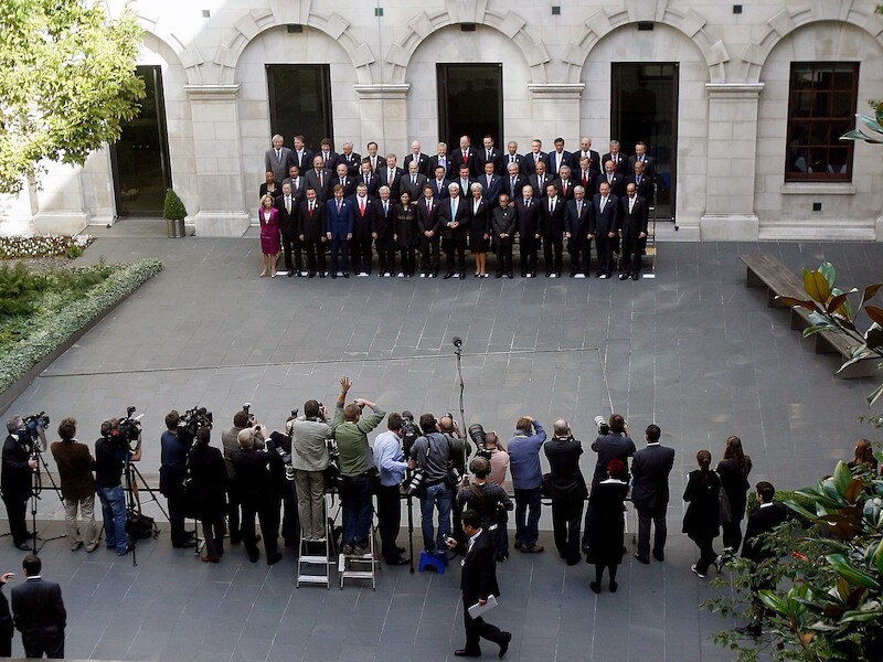 Bijeenkomst in Londen van de ministers van Financiën van de G20 in 2009.