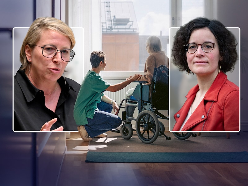 Links: Caroline Gennez, minister van Welzijn. Rechts: Lise Vandecasteele, Vlaams parlementslid voor PVDA.