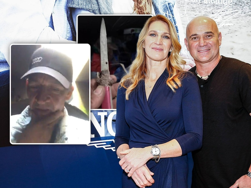 Steffi Graf en Andre Agassi. Inzet: Michael Graf en het mes dat hij toonde in een van zijn filmpjes op sociale media. 