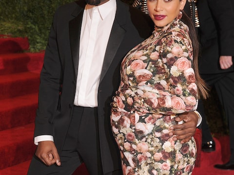 Kanye West en Kim Kardashian op het MET Gala in New York.