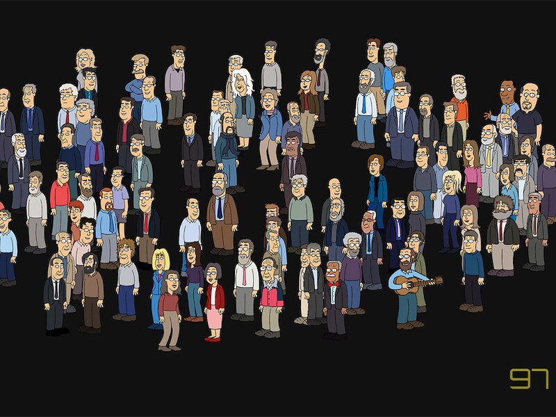 De cartoonversies van prominente klimaatwetenschappers.