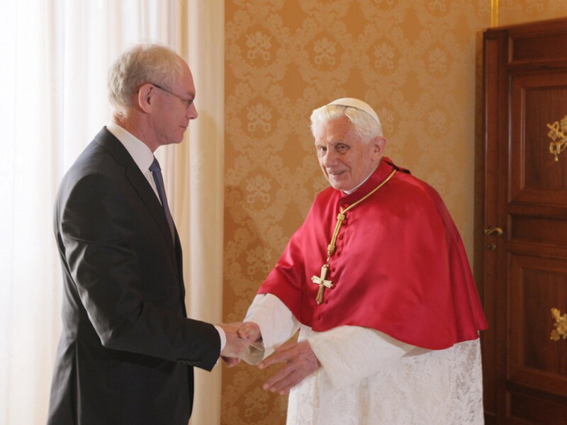 Herman Van Rompuy op audiëntie bij de paus.