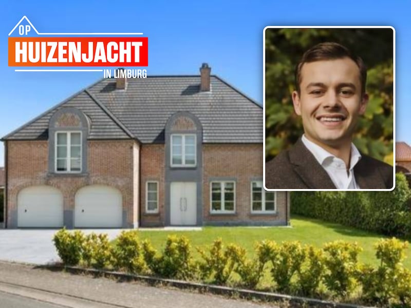 Deze villa met verwarmd zwembad staat te koop. Inzetfoto: vastgoedmakelaar Jan Roggen leidt ons in Heers rond.