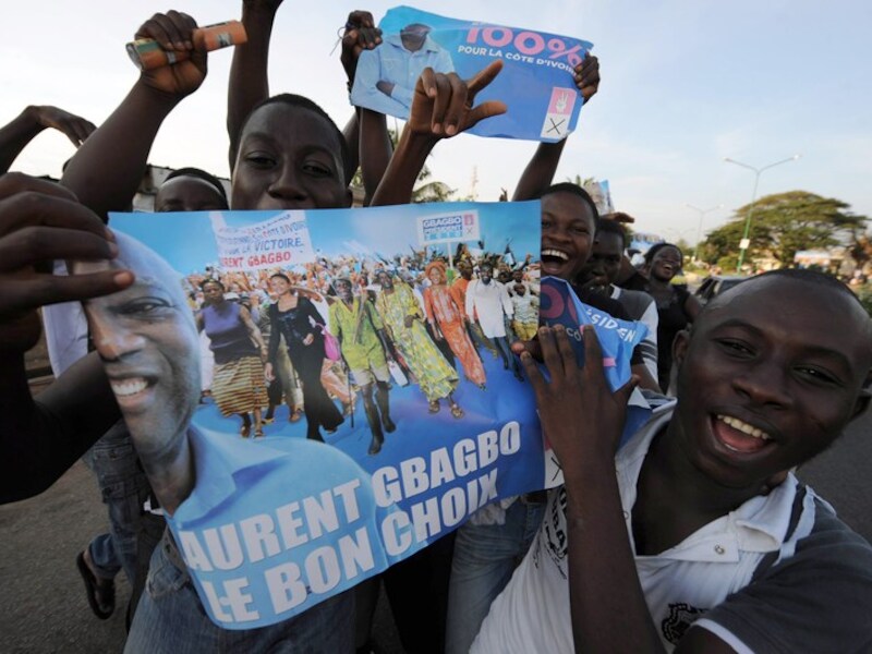 Aanhangers van Laurent Gbagbo.