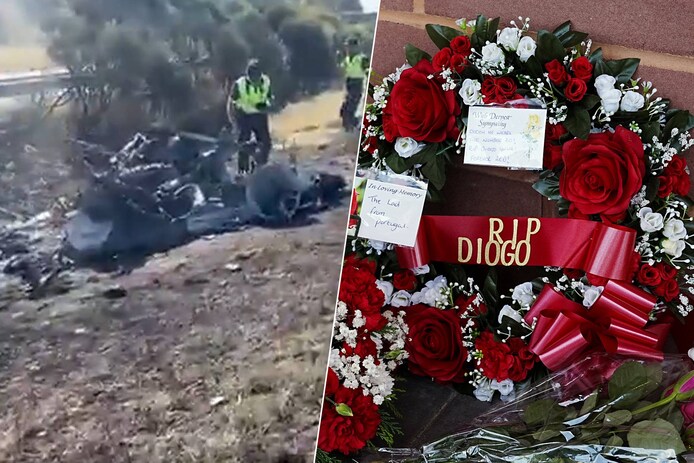 Dit zijn beelden van na de crash, die Liverpool-speler Diogo Jota (28) en  broer André (26) het leven kostte - Fans leggen bloemen aan stadion |  Liverpool-speler Jota overleden | hln.be