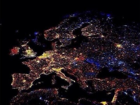 De zogenaamde foto van het vuurwerk van oud op nieuw.