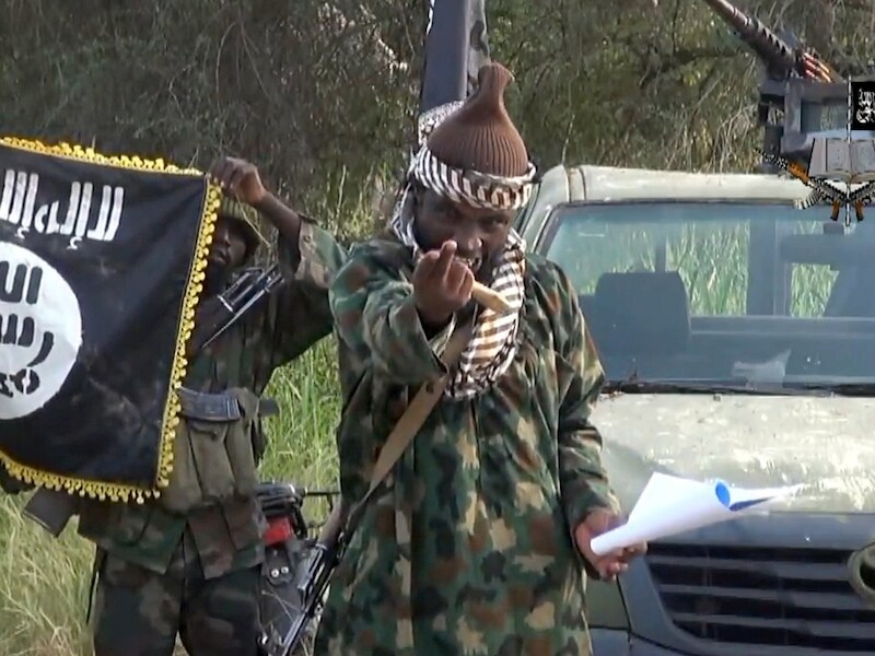 Boko Haram-leider Abubakar Shekau, in beeld tijdens een video die de terreurgroep vorige maand vrijgaf.