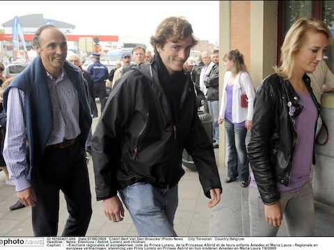 Prins Amedeo met zijn vader, prins Lorenz, en zijn zus prinses Maria Laura.