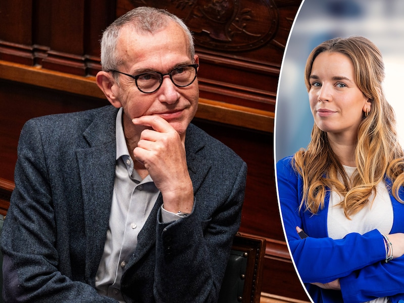 Minister van Volksgezondheid Frank Vandenbroucke (Vooruit) en onze politieke journalist Fleur Mees.
