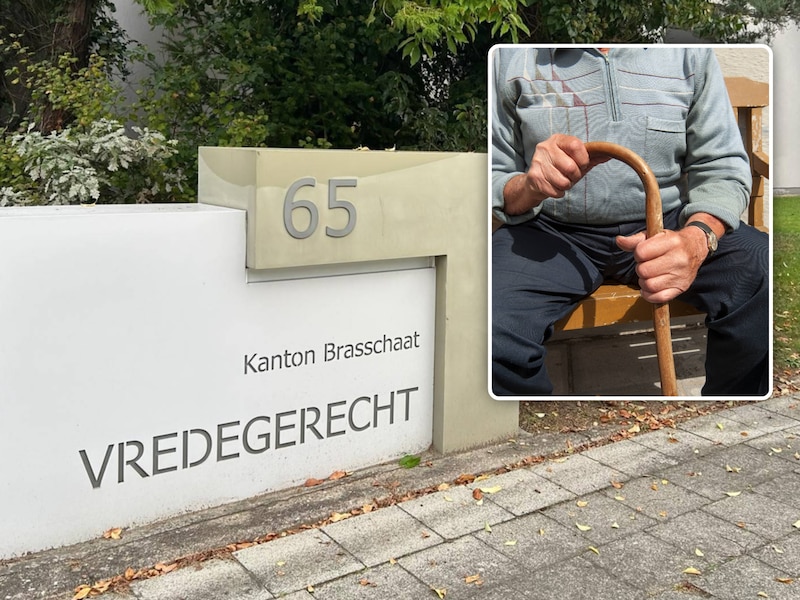 Het vredegerecht in Brasschaat. Inzet: een beeld ter illustratie. Voor alle duidelijkheid niet de man in kwestie.