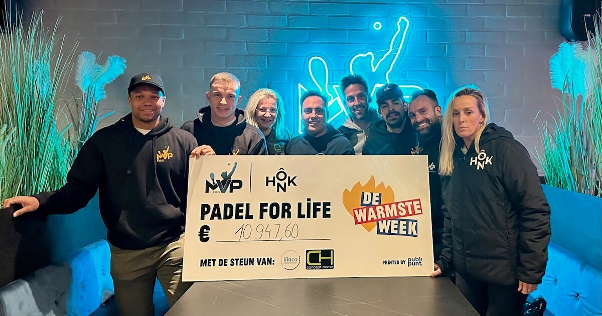 MVP Padel haalt ruim 10.000 euro op voor De Warmste Week | Evergem | HLN.be