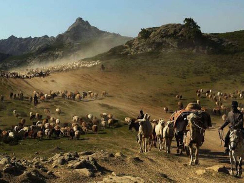 Nomaden in de Chinese provincie Xinjiang.