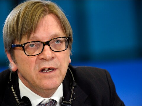 Guy Verhofstadt, fractieleider van de Alliantie van Liberalen en Democraten voor Europa in het Europees Parlement.