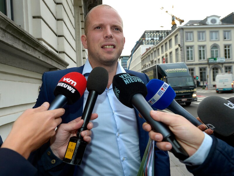 Staatssecretaris voor Asiel en Migratie Theo Francken (N-VA) vandaag bij aanvang van de ministerraad.
