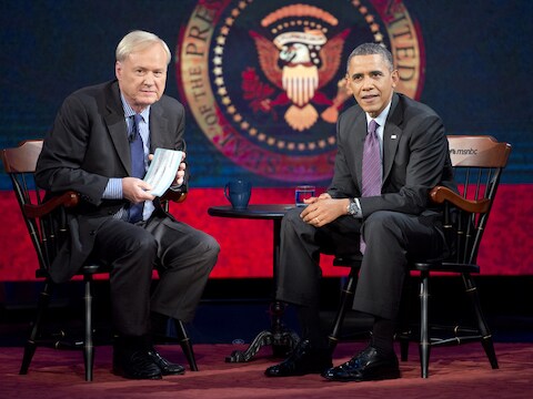President Obama wordt geïnterviewd.