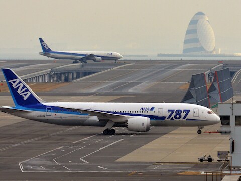 Een Boeing 787 Dreamliner van All Nippon AIrways in Japan.