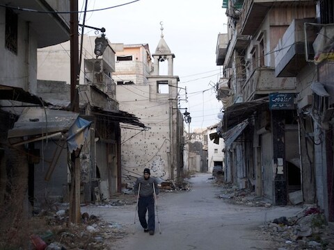 Het oude centrum van Homs, waar de voedselvoorraden bijna op zijn.