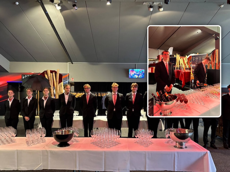 Tijdens de receptie van de film ‘RUIS’.