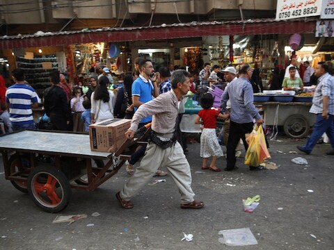 Een markt in Arbil.
