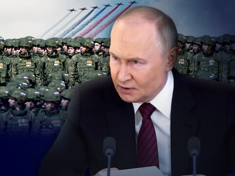 Vladimir Poetin is bang voor de thuiskomst van zijn soldaten.