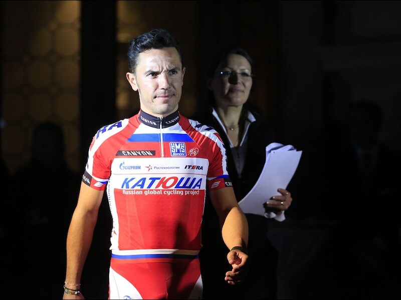 Joaquin Rodriguez bij de ploegvoorstelling van Katusha 2013.