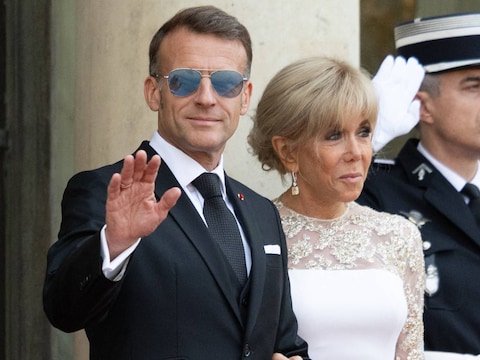 De Franse president Emmanuel Macron (48) en zijn vrouw Brigitte (73). 