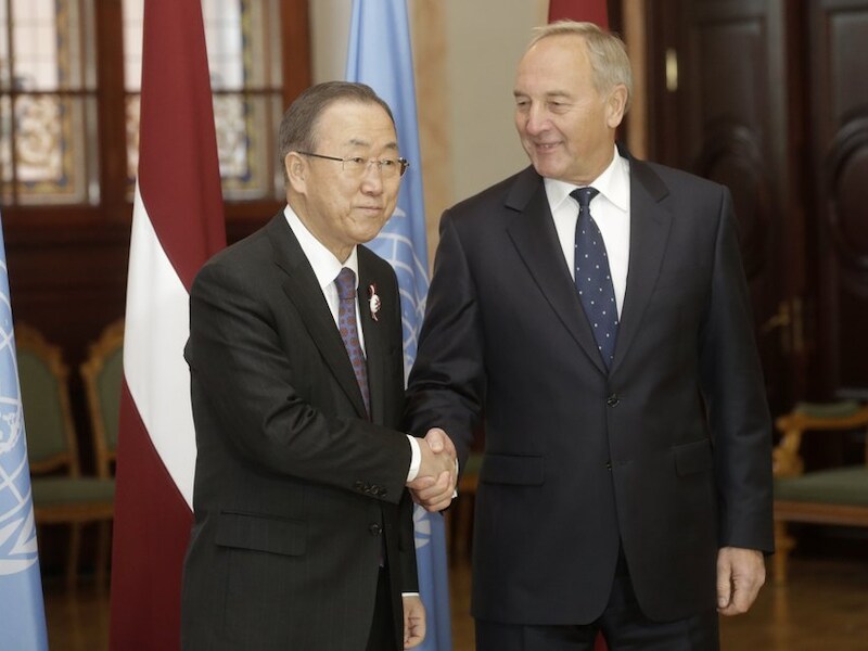 Secretaris-generaal van de Verenigde Naties Ban Ki-Moon bracht vorige week een tweedaags bezoek aan Letland.