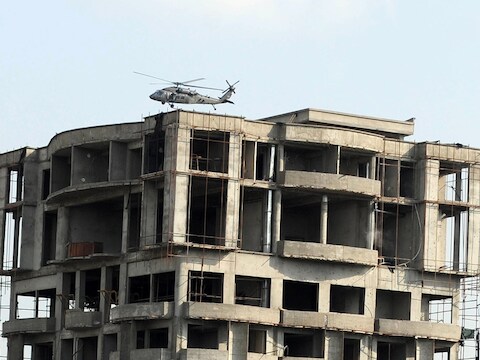 De talibanleden hadden zich verschanst in dit gebouw.