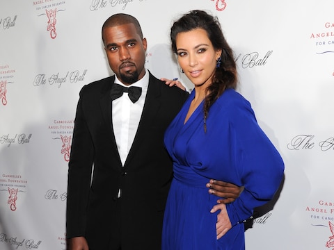 Kanye West en Kim Kardashian op 22 oktober 2012.