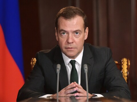 De Russische eerste minister Dmitri Medvedev.
