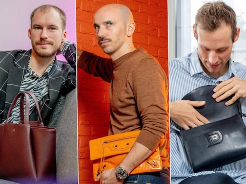 Recent is het een trend in Hollywood, maar de Vlaamse Nick (29), Michiel (32) en Benjamin (35) dragen al jaren handtassen.