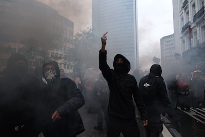 Sfeer op betoging tegen radicaal-rechtse Franse po
