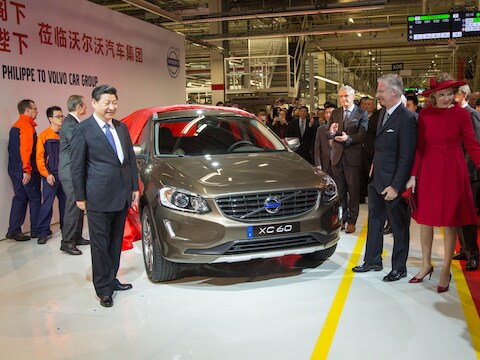 De Chinese president Xi Jinping bracht vorige week samen met het Belgisch koningspaar een bezoek aan de Volvo-fabriek in Gent.