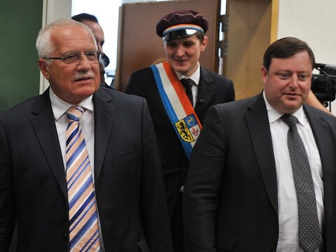 Bart De Wever mocht de Tsjechische president Klaus inleiden.