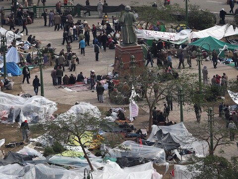Ook vandaag is er weer actie op het Tahrirplein in Caïro.
